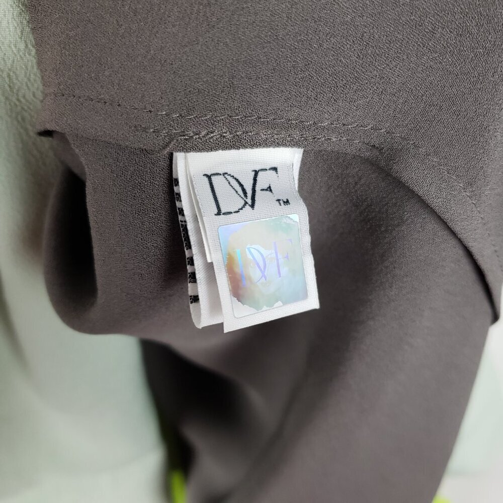 Diane von Furstenberg Hatsu CB Layered Silk Crepe de Chine Shirt Dress Womens L - Picture 9 of 12